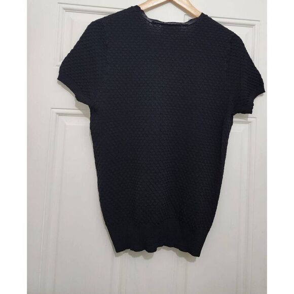 Lot of two Anthony Richard's womens medium black white blouse stretch knit - Picture 4 of 8